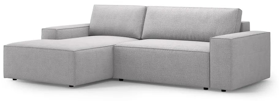 Svetlosivá rozkladacia rohová pohovka z textílie bouclé (ľavý roh) Jodie – Micadoni Home