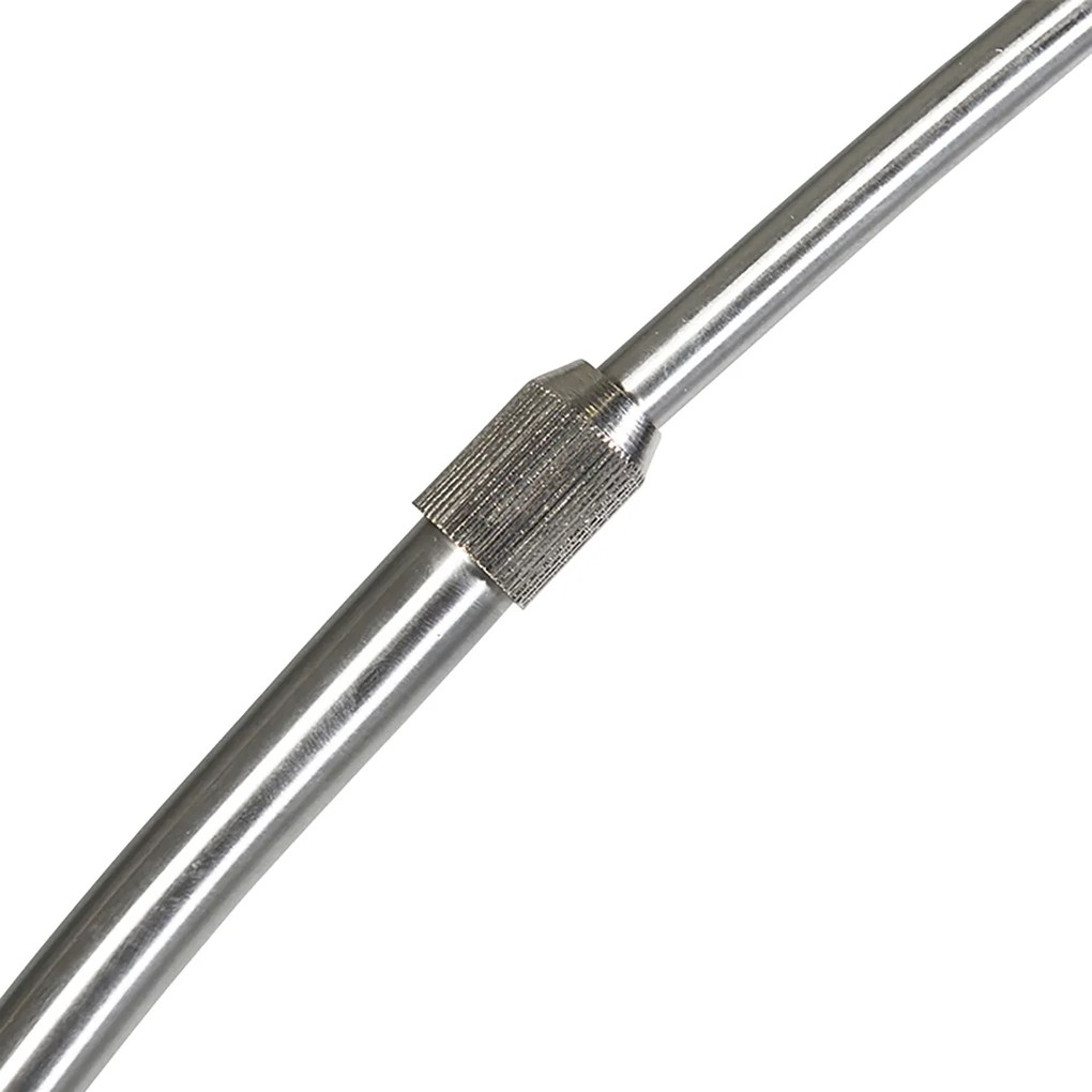 Inteligentná oblúková lampa oceľ s bielym textilným tienidlom vrátane WiFi A60 - Arc Basic