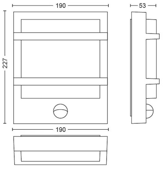 Philips - LED Vonkajšie nástenné svietidlo so senzorom PETRONIA LED/3,8W/230V IP44