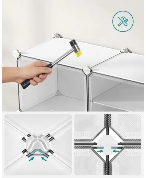 Modulárny regál s priehradkami BOXIFY biela