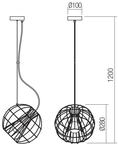 Redo 01-2174 - Luster na lanku GALLILEO 1xE27/42W/230V