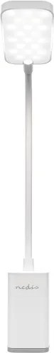 Nedis LTLR10WT - LED stmievateľná nabíjateľná dotyková stolná lampa so svorkou LED/5W/1200 mAh biela