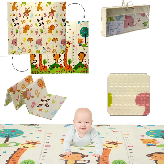 Detská obojstranná podložka Animals 180x200