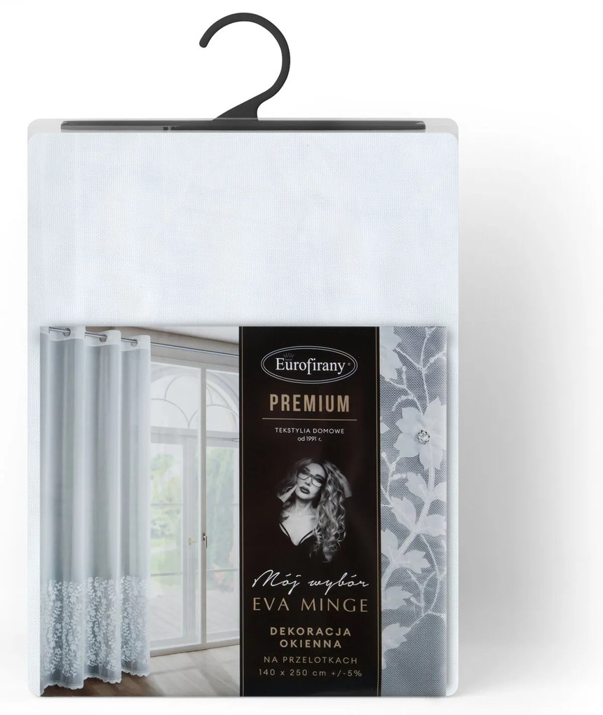 ZÁCLONA NA KRÚŽKOCH EVA MINGE INGA 140X250 CM BIELA