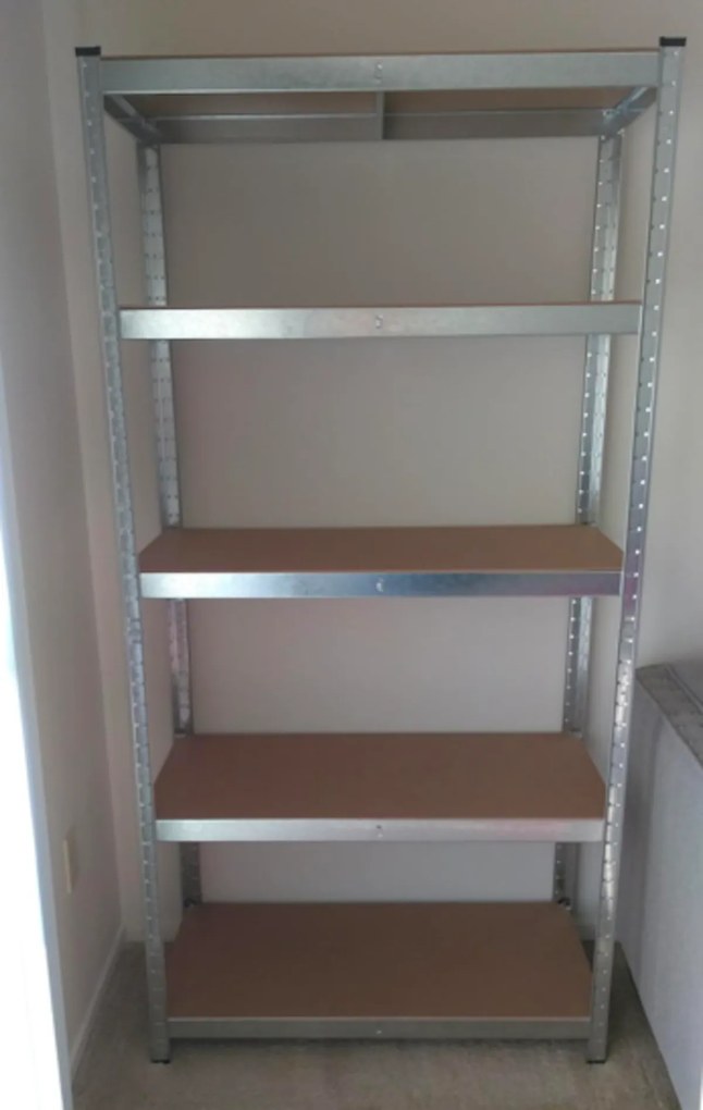 Regál 200x100x40 cm zinkovaný  5-policový, nosnosť 750 kg