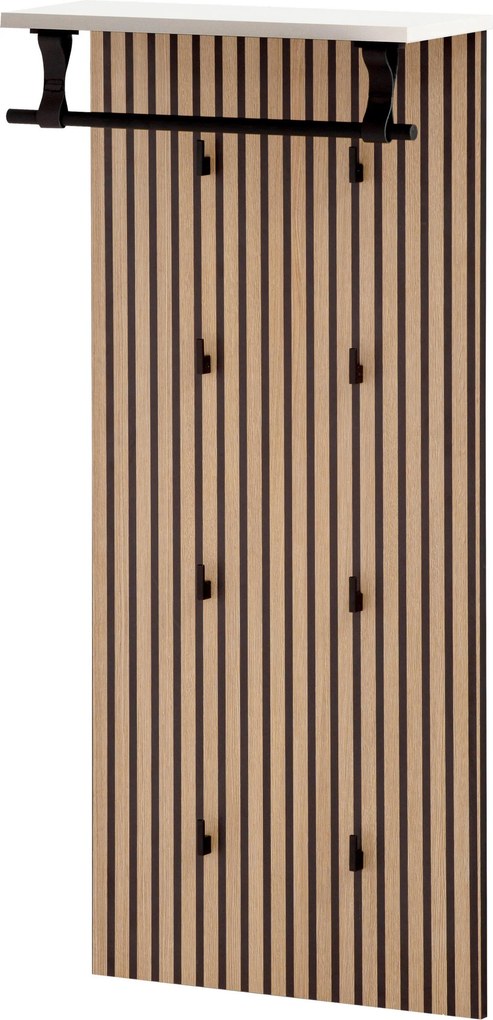 XXXLutz VEŠIAKOVÝ PANEL, čierna, farba duba, 50/110,6/20,9 cm MID.YOU - Vešiakové steny - 000895002301