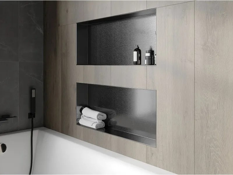 Mexen X-Wall-NR, polica na zapustenie bez príruby 75 x 30 cm, grafitová matná - 19E1753010