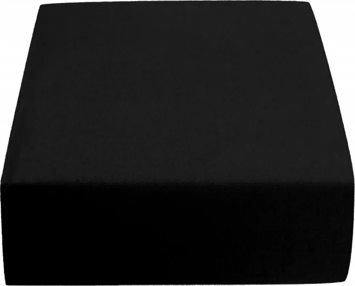 Posteľná plachta jersey čierna - 200x200cm