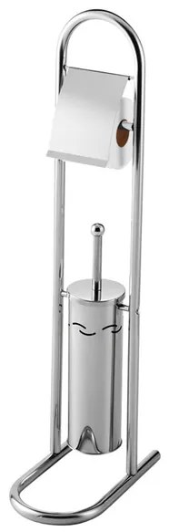 BISK Erga Basic, stojan s WC kefou a držiakom toaletného papiera, chróm, ERG-02476