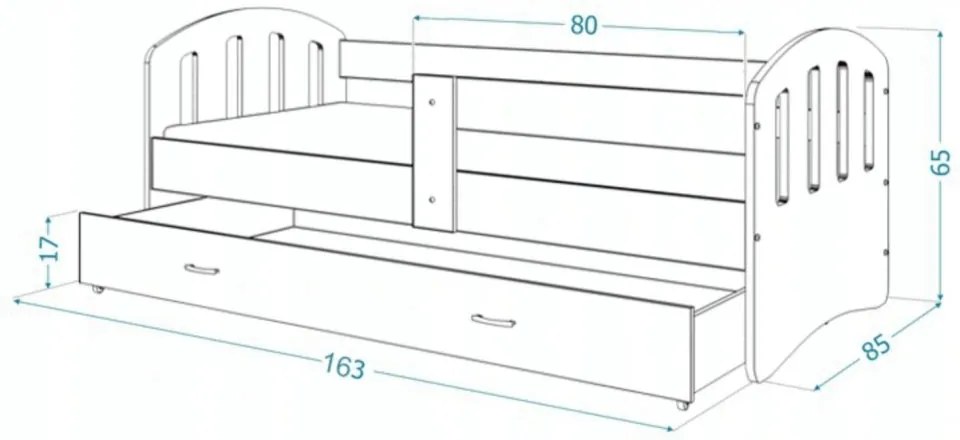 GL Detská posteľ Hana Biela Variant veľkosť postele: 140x80