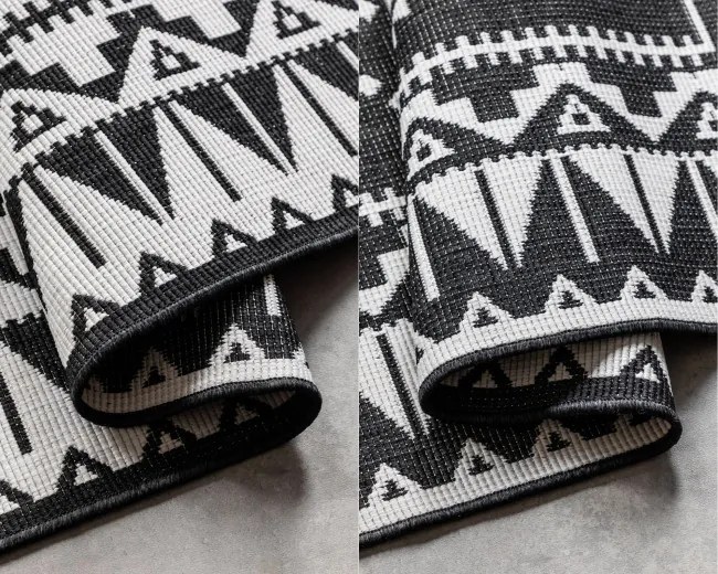 Obojstranný koberec Elle Decoration GEMINI Dynamic čierny