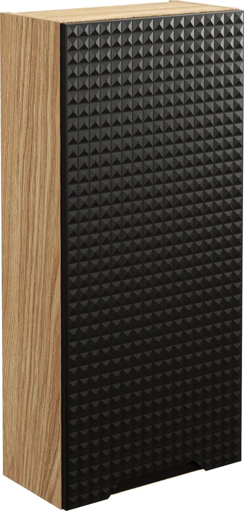 Comad Kúpeľňová skrinka závesná horná Luxor Black 35 čierna/dub olejovaný