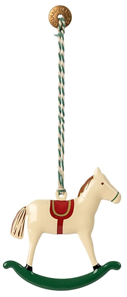 Maileg Vianočná ozdoba Rocking Horse 6 cm