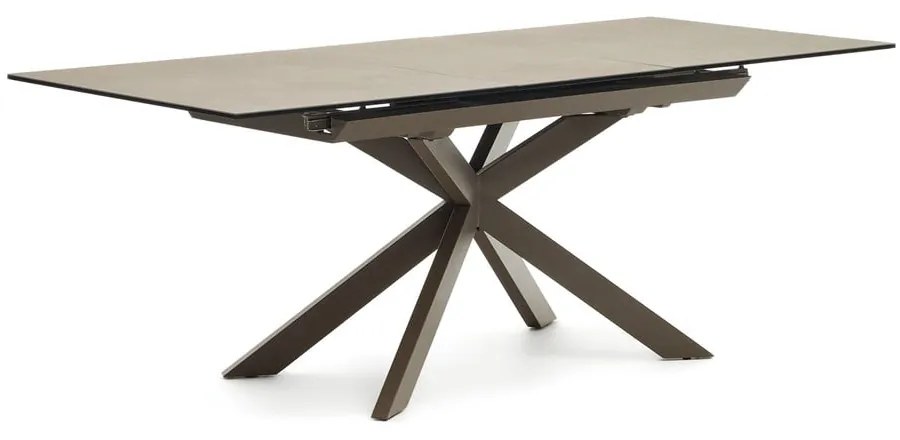 Hnedý rozkladací jedálenský stôl s keramickou doskou 90x160 cm Atminda – Kave Home