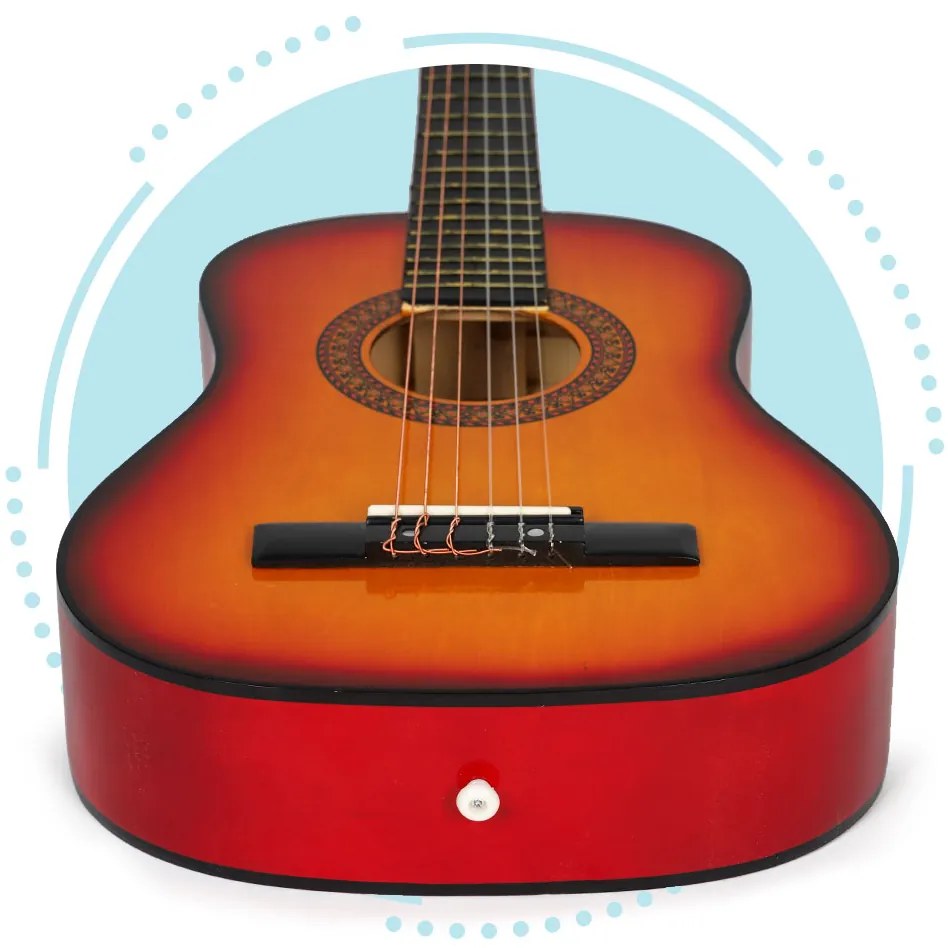 Detská klasická drevená gitara, 6 strunová, ECOTOYS
