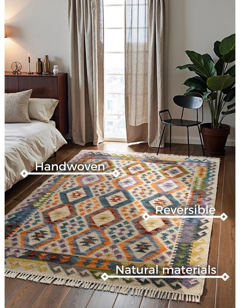 Obojstranný ručne tkaný vlnený koberec 120x170 cm Kamal Oasis – Nouristan