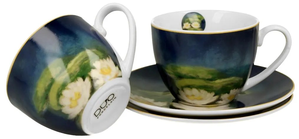 Duo Porcelánová šálka s podšálkou Monet Nenufars 270 ml sada 2ks
