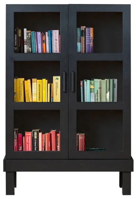 Čierna vitrína z borovicového dreva 107x160 cm Bonk – Basiclabel