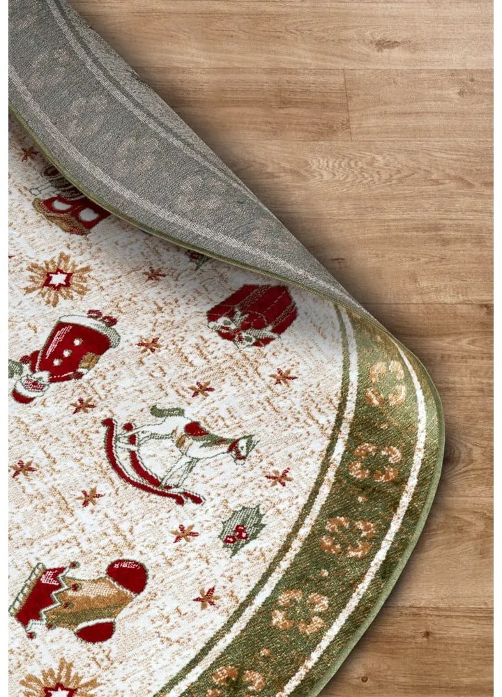 Zelený okrúhly koberec s vianočným motívom s prímesou bavlny ø 200 cm Toy's Delight Green Christmas – Villeroy&amp;Boch