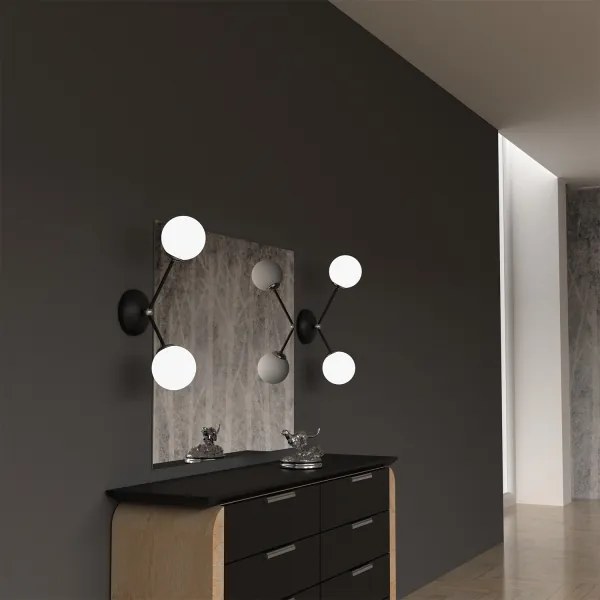 Nástenné svietidlo JOY 2xE14/40W/230V čierna/lesklý chróm