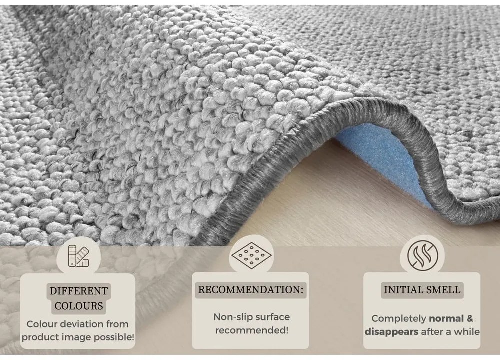 Sivý koberec 60x90 cm Wolly – BT Carpet