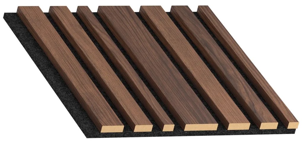 Acoustic Line Akustický obkladový panel, lamelové drevo, 300 × 300 × 28 mm, orech