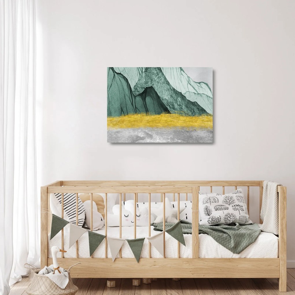 Sklenený obraz - Smaragdové hory N⁰2 (70x50 cm)
