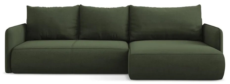 Zelená rozkladacia/s úložným priestorom rohová pohovka (pravý roh) Nanea – Makamii