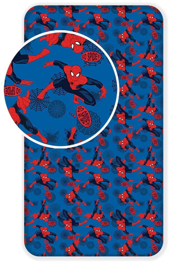 Jerry Fabrics Bavlnené napínacie prestieradlo 90x200 + 25 cm - Spider-man "06"
