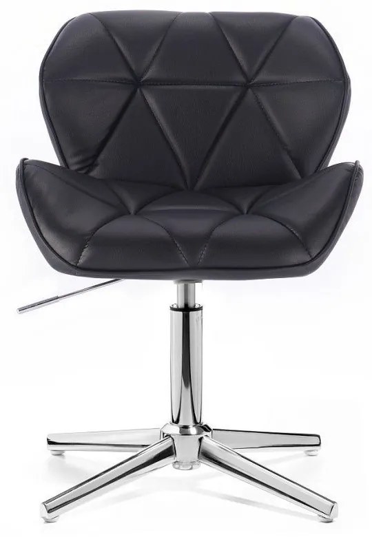 LuxuryForm DESIGN Stolička MILANO na striebornom kríži - čierna
