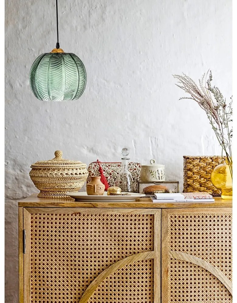 Zelené závesné svietidlo so skleneným tienidlom ø 22 cm Adar – Bloomingville