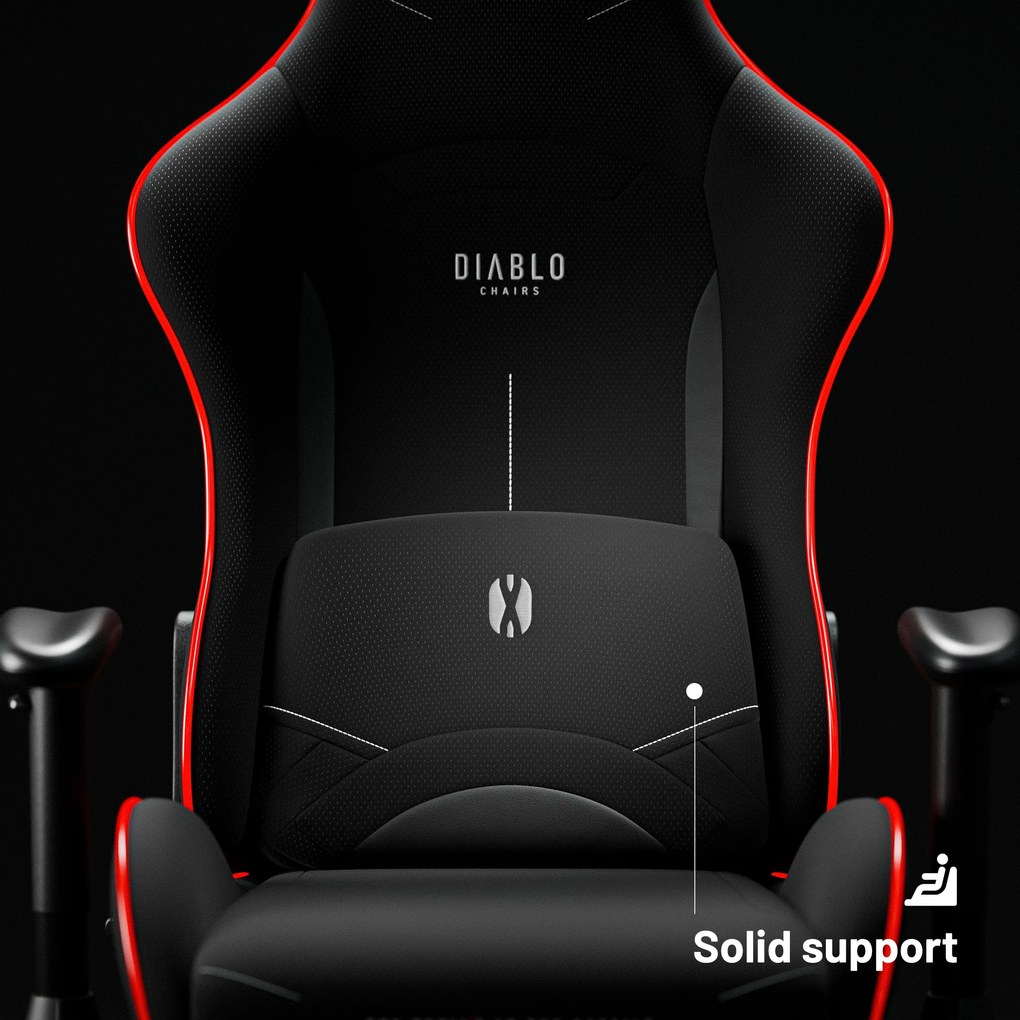 Čierne herné kreslo s LED RGB osvetlením: Diablo X-Starter