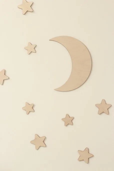 lovel.sk Drevené dekorácie na stenu - mesiac a hviezdy