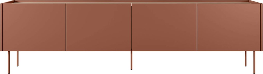 TV stolík Desin 220 cm - ceramic red / dub nagano