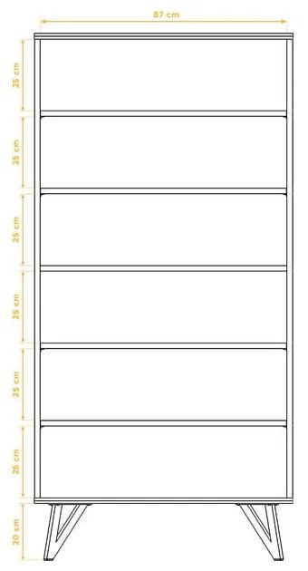 Knižnica z dubového dreva 91x185 cm Golo - The Beds