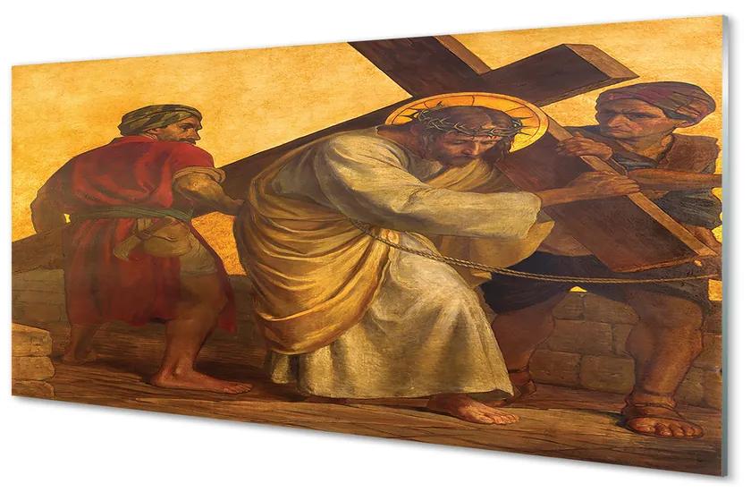Obraz na akrylátovom skle Jesus cross ľudia 140x70 cm