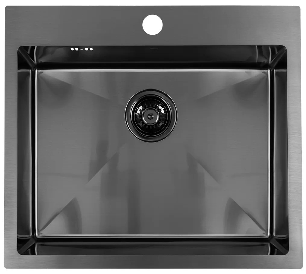 Laveo Malawi, 1-komorový nerezový drez 580x500x200 mm, grafitová, LAV-SLM_510T