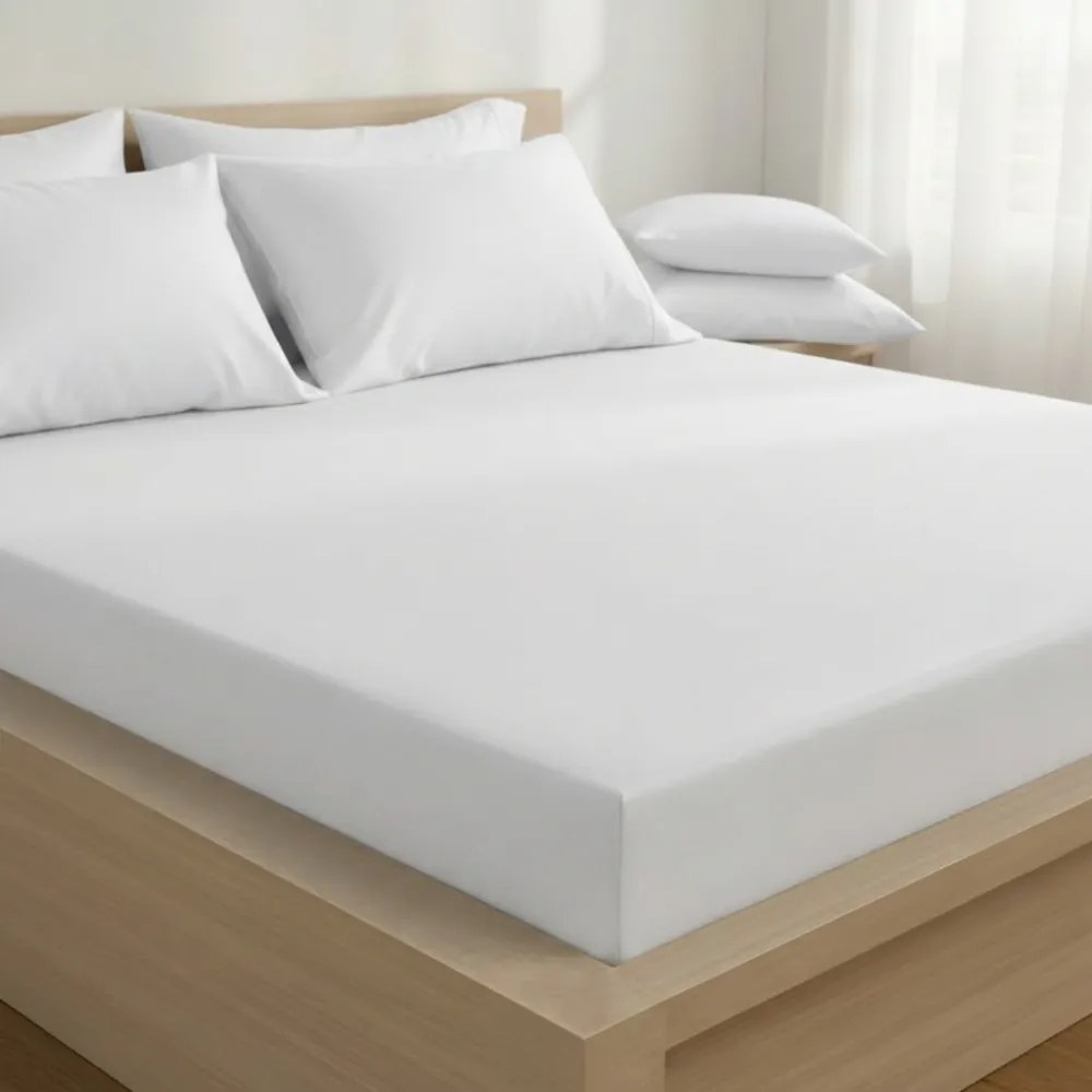 Kvalitex Saténové prestieradlo s gumou biela, 90 x 200 cm
