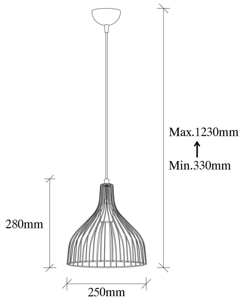 Závesné svietidlo Cafu III zlaté