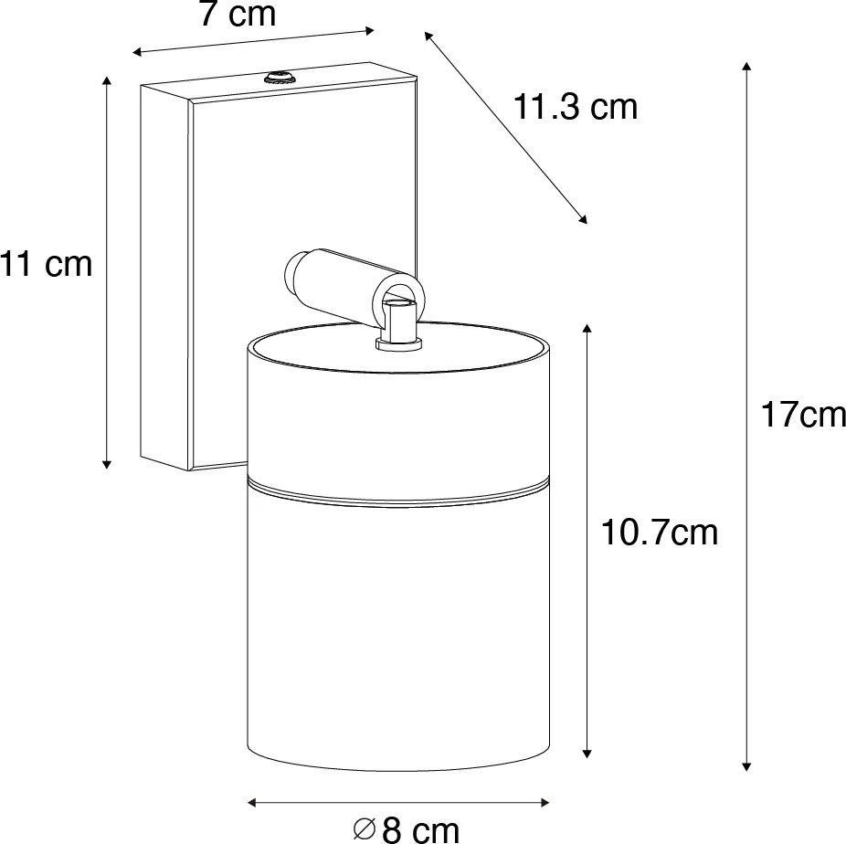 Vonkajšie nástenné svietidlo čierne AR70 nastaviteľné IP44 - Solo