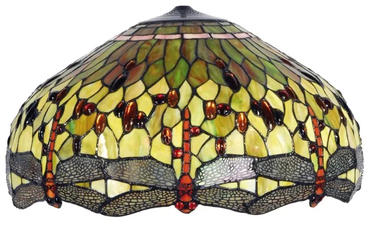 Veľké Tiffany tienidlo na lampu MULTICOLOUR GREEN Ø51*30
