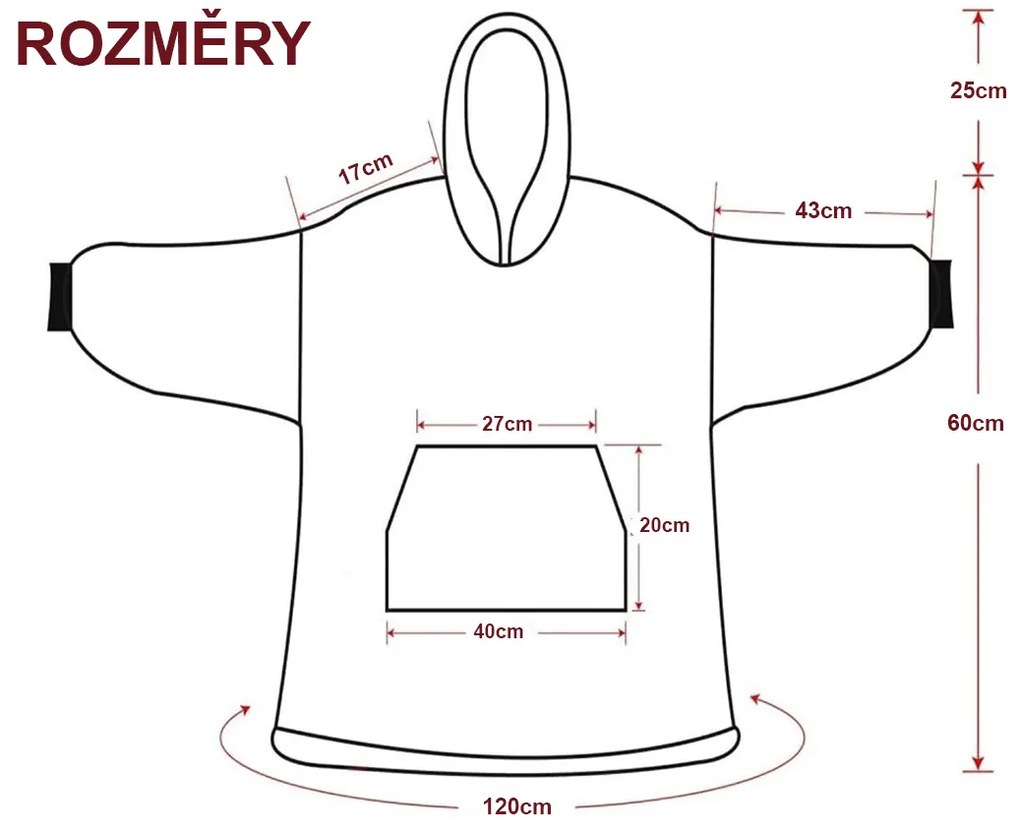 XPOSE® Detská mikinová deka s barančekom (malá) - tmavo modrá