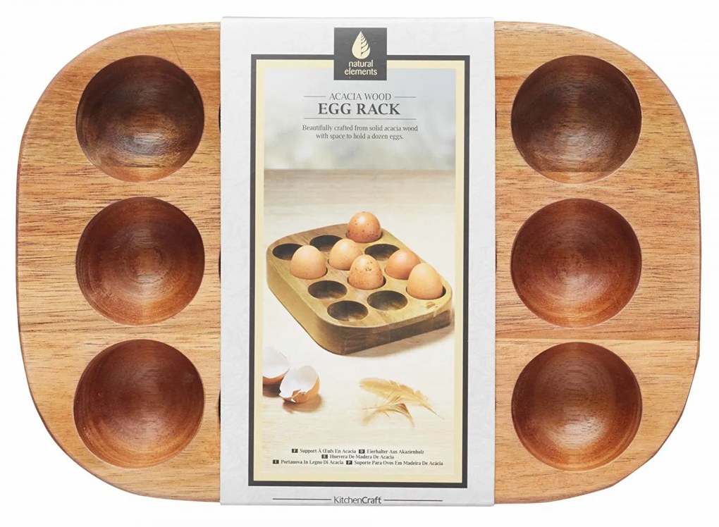 Kitchen Craft Drevený box na vajcia Acacia