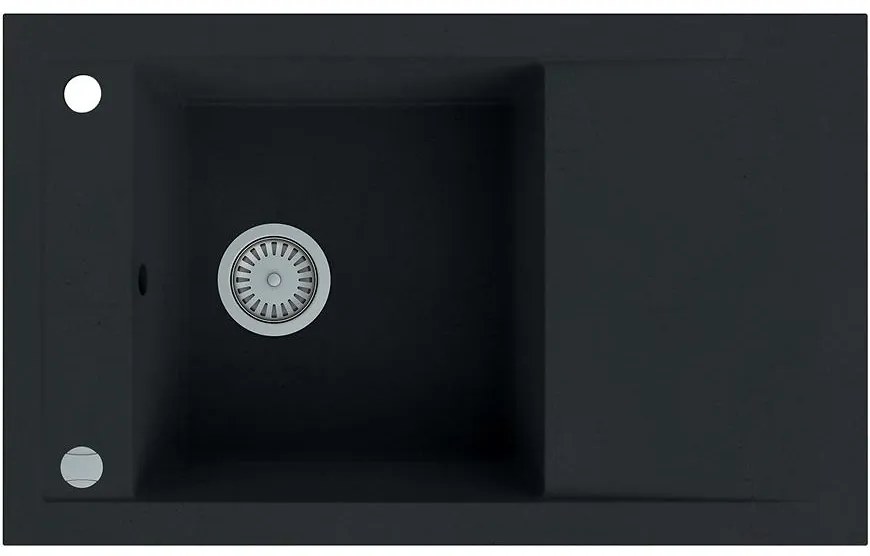 Granitový drez  Merkury 1K 780x480 čierna
