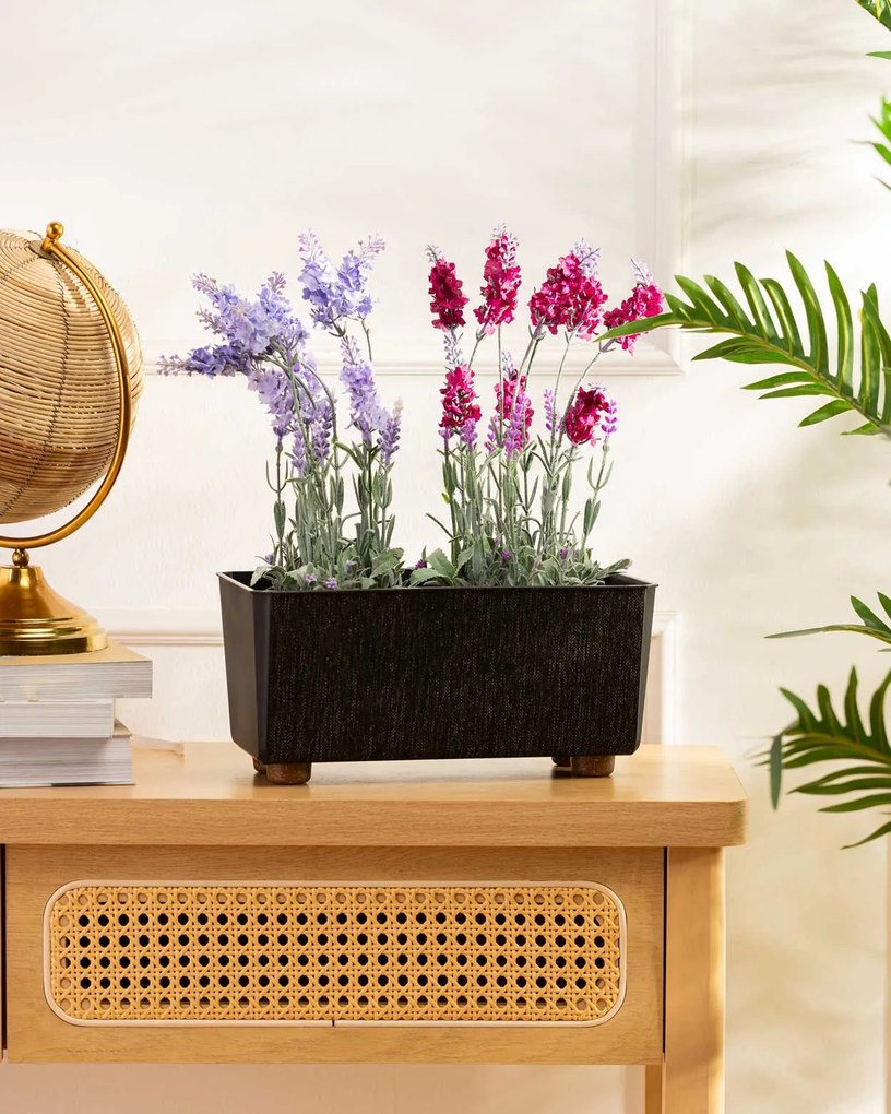 PLASTOVÝ KVETINÁČ SALVIA TX 28,5X17 CM ČIERNA