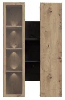 Nástenná polica INAR dub/čierna