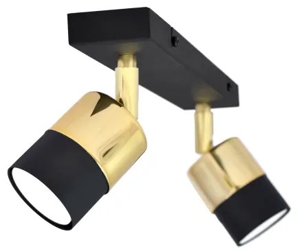 LED Bodové svietidlo TUBSSON 2xGU10/4,8W/230V čierna/zlatá