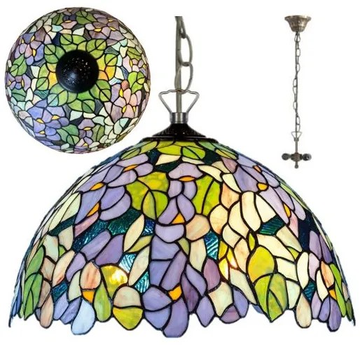 Luxus vitráž luster AMAZONIT Ø50 2*E27