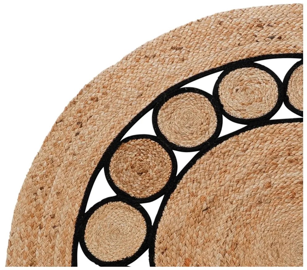 H&S Decoration Koberec Jute, (fi) 120 cm, hnedá/čierna