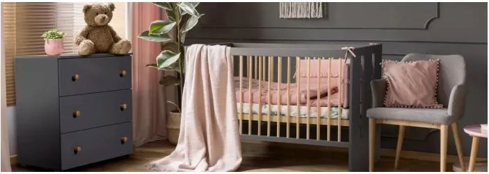 Dětská postýlka Klups Paula Grafit